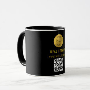 Caneca Agente imobiliário profissional Dourado negro