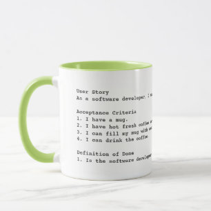 Caneca ágil dos critérios de aceitação da hist