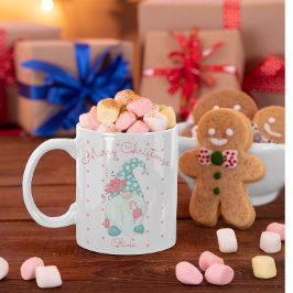 Caneca Agnome de Natal Alegre com Bolinhas Lindas Café
