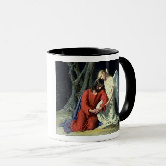 Caneca Agonia/Jardim, Anjo Confortador, Lenten, Semana Sa (Frente Esquerda)