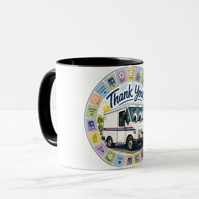 Caneca Agradecimento aos trabalhadores dos correios (Frente Esquerda)