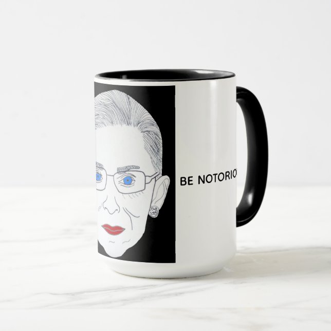 Caneca Agrida, combinado, RBG seja corajoso, seja notório (Frente Esquerda)