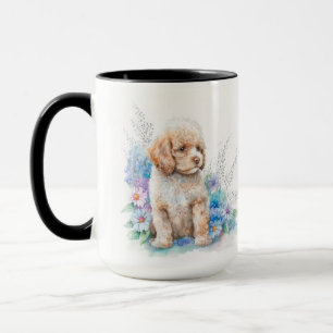 CANECA ÁGUA ADORÁVEL APRICOT POODLE FRANCÊS