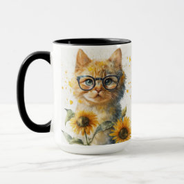 CANECA ÁGUA-COR-LARANJA-DE-ÁGUA, POR GATO, COM FLORES