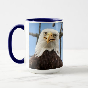Caneca Águia Americana Careca Rosto Vida Selvagem Engraça