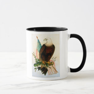 Caneca Águia americana com bandeira