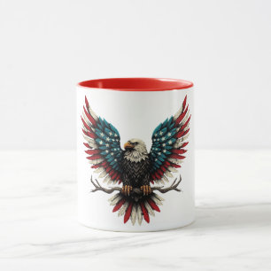 Caneca Águia americana/pátria americana rústica