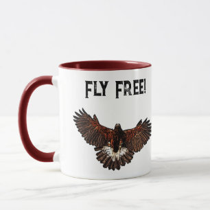 Caneca Águia Bald Patriótica EUA Voando Arte Natural Livr
