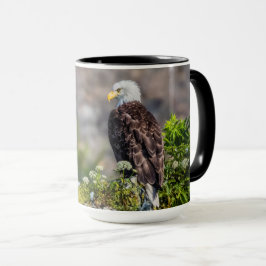 Caneca Águia caída sentada na rocha