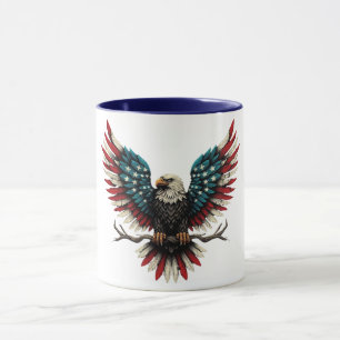 Caneca Águia-careca americana/patriótica russa