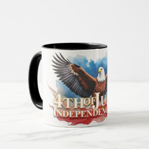 Caneca Águia do 4 de julho - Design de Arte Patriótica