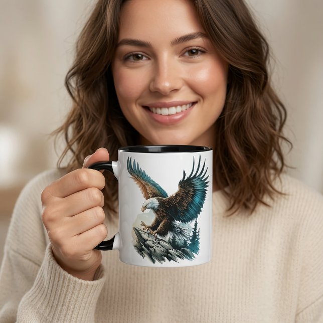 Caneca Águia em Aquarela (Criador carregado)