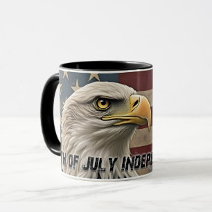 Caneca Águia Majestosa & Bandeira – Espírito de Liberdade