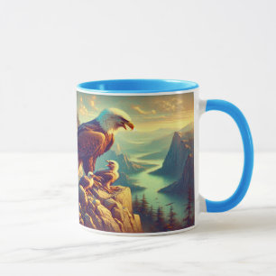 Caneca Águia Majestosa Capturando Uma Truta De Lago 7"x5"