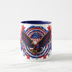 Caneca Águia Neon Patriótica Explode – Vermelho Branco & 