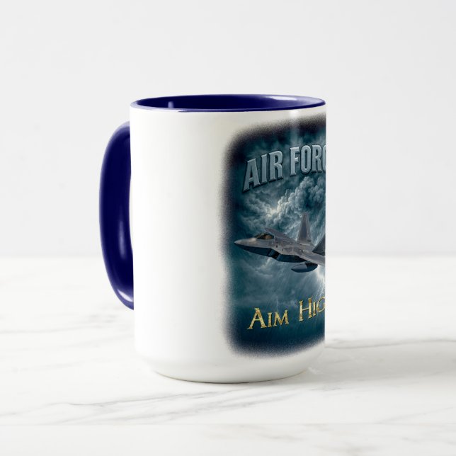 Caneca "Aim High" da Força Aérea (Frente Esquerda)