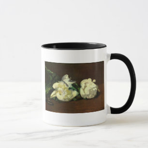 Caneca Ainda peônia branca da vida por Manet