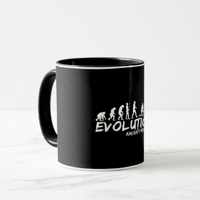 Caneca Aircraft Mechanic Evolution Funny of Men (Frente Esquerda)