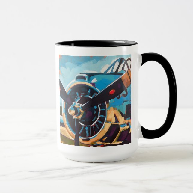 Caneca Airplane Painting - Gift for Aviation Enthusiasts (Direita)