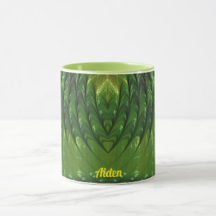 Caneca AJUDA ~ Zany 3D Fractal ~ Green Lover Mug