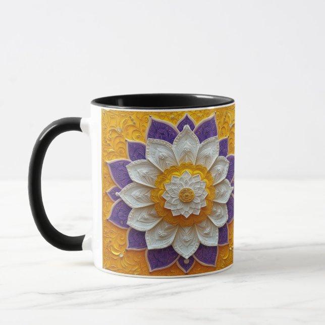 Caneca Ajustado Relaxado, Mandala (Esquerda)