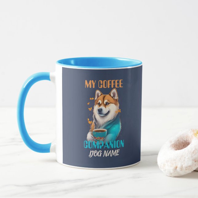 Caneca Akita Coffee Companion Funny Akita Proprietário (Com Donut)