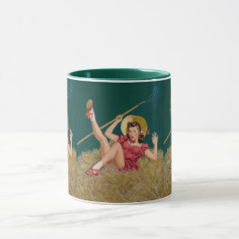 Caneca Al Buell Vintage Fazendo Fazenda Pin Up Girl