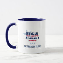 Alabama USA 1819 Blue Star Personalised Mug