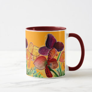 Caneca alaranjada do divertimento