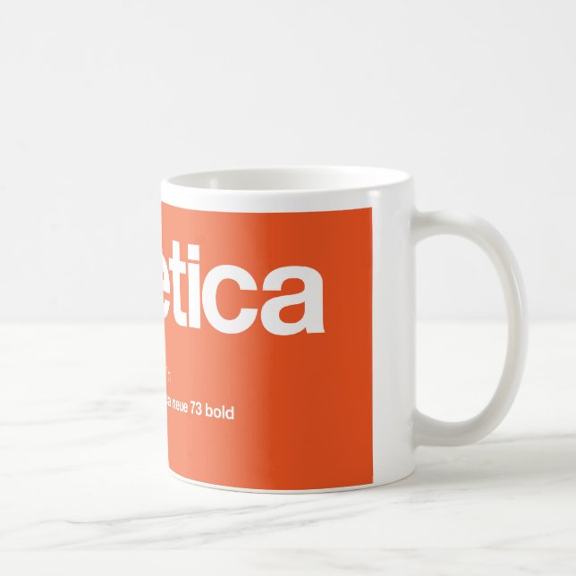 Caneca alaranjada reversa grande de LoveHelvetica (Direita)