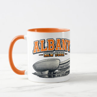 Caneca Albany, NY The Egg Retro Collegiate Design