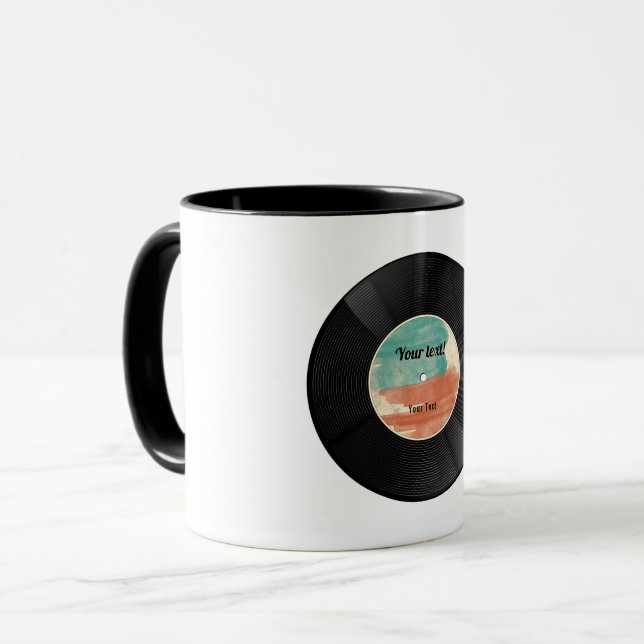 Caneca Álbum de Música Retro Vinyl Record (Frente Esquerda)