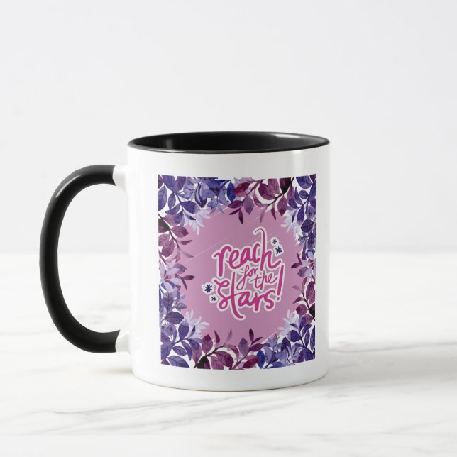 Caneca Alcance pelas estrelas em cor roxa (Esquerda)