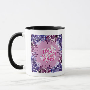 Caneca Alcance pelas estrelas em cor roxa