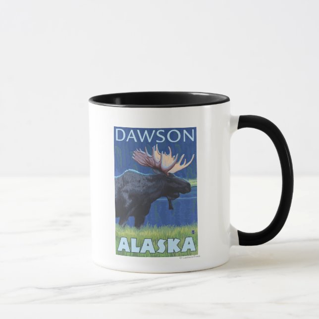 Caneca Alce à noite - Dawson, Alaska (Direita)