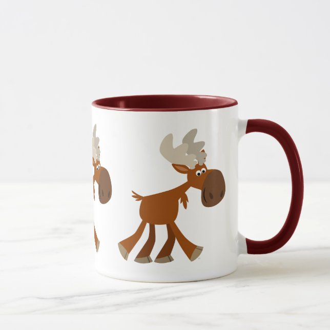 Caneca Alce de desenho animado feliz fofo (Direita)