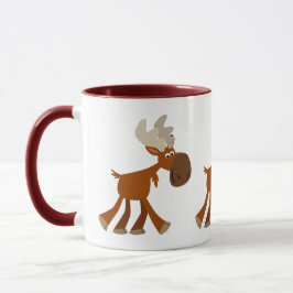 Caneca Alce de desenho animado feliz fofo