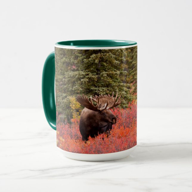 Caneca Alce Macho em Bétula-Anã Vermelha (Frente Esquerda)