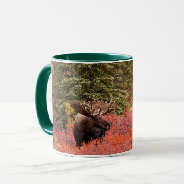 Caneca Alce Macho em Bétula Anã Vermelha (Frente Esquerda)