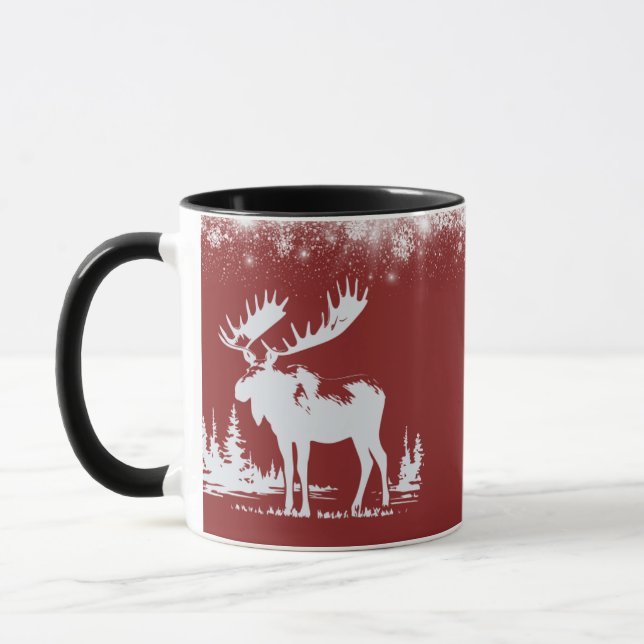 Caneca Alce Natal - Cor Vermelha (Esquerda)