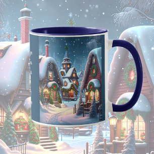 Caneca Aldeia de Natal encantadora, citação de Natal