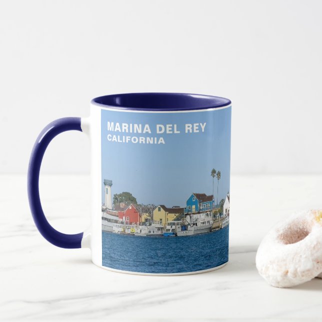 Caneca Aldeia dos pescadores - Marina Del Rey, CA Mug (Com Donut)