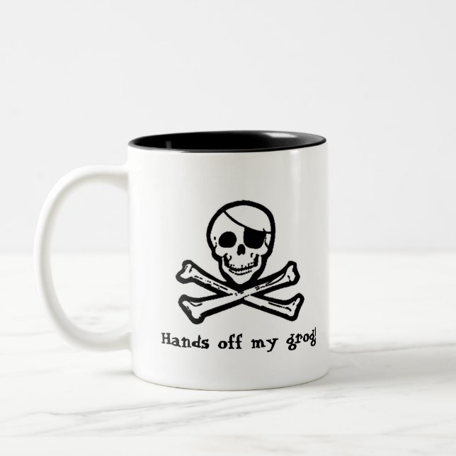 Caneca alegre do Grog do pirata de Roger (Esquerda)