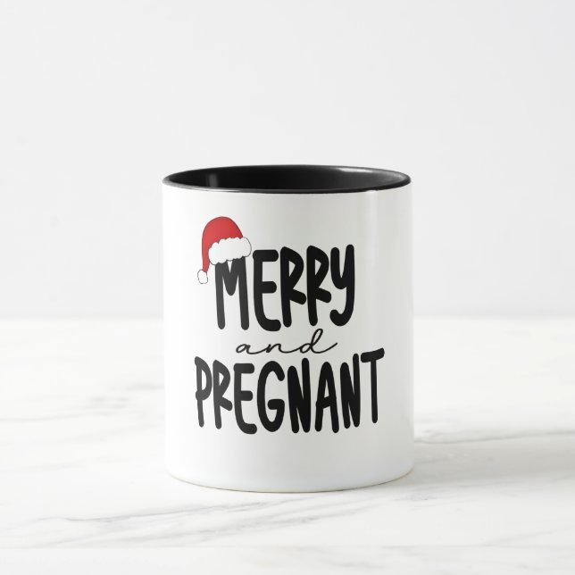 Caneca Alegre & Grávida Anúncio de Gravidez Chapéu de Pap (Centro)