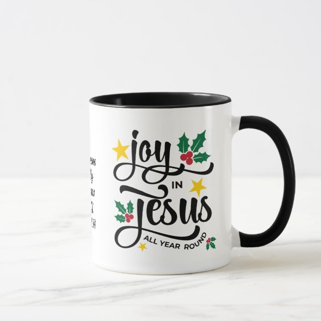Caneca Alegria em Jesus Natal Cristão Personalizado (Direita)