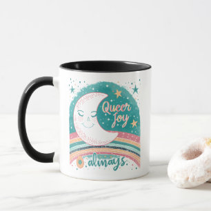 Caneca Alegria Queer Sempre Orgulho LGBTQ Arco-íris Lua F