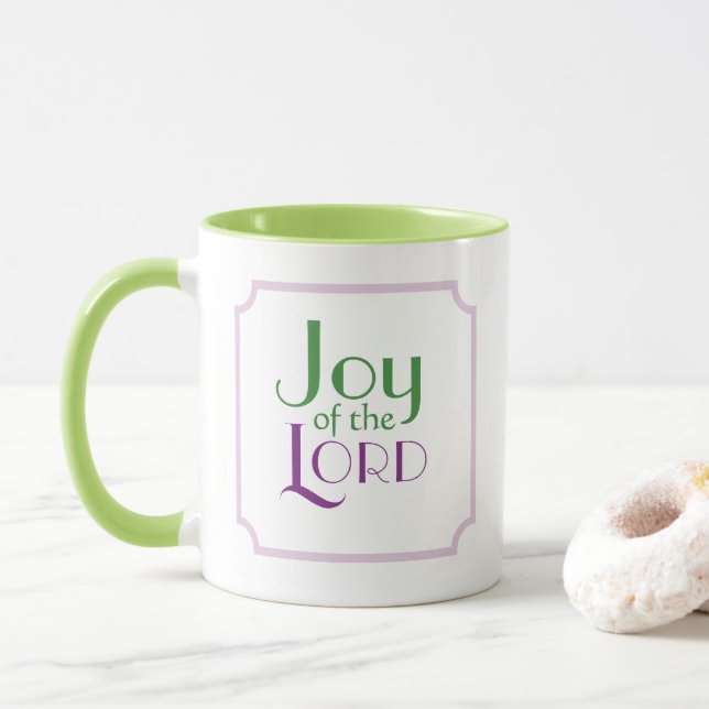 Caneca Alegria Simpática do Senhor Versículo Bíblico Cris (Com Donut)