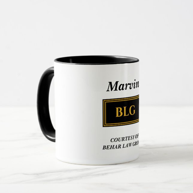 Caneca Além disso, Mug de café personalizado do escritóri (Frente Esquerda)