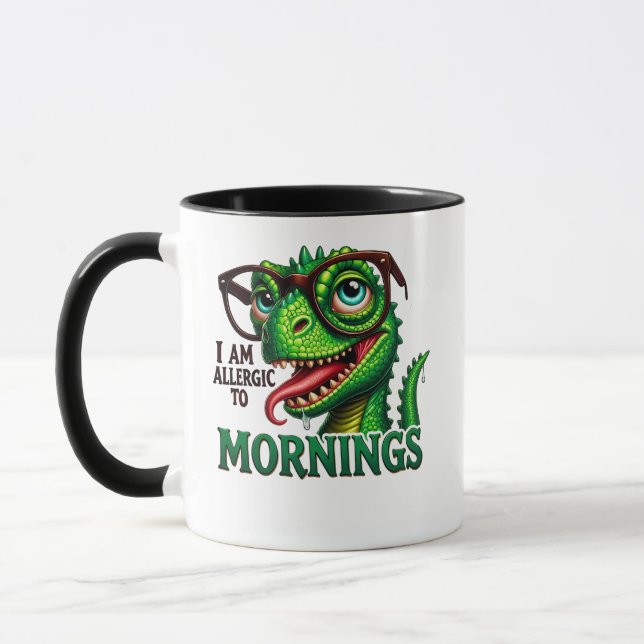 Caneca Alérgico a Mug de Manhãs - Coisa Engraçada (Esquerda)