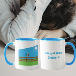 Caneca Alevante-se e Brilhe Cluckers Galo Engraçado